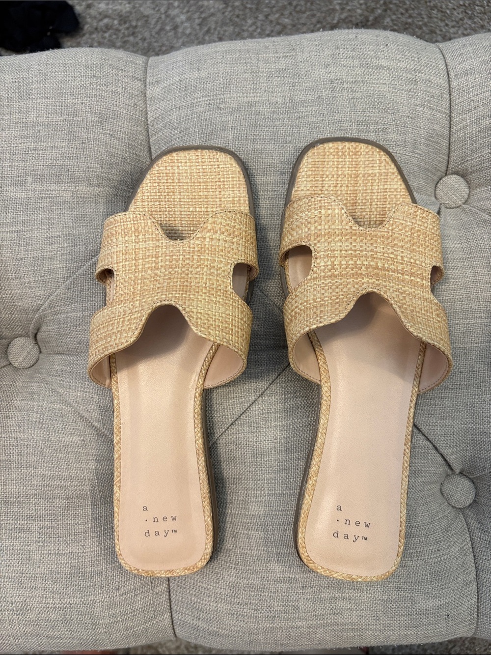 a new day Woven Slide Sandals in Tan